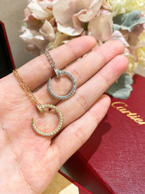 Cartier nail diamond necklace-3590  