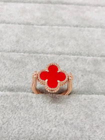 Van Cleef & Arpels four-leaf clover new double-sided ring-3701  